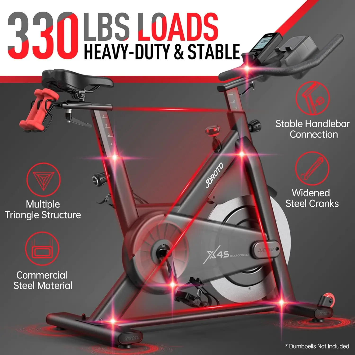 Exercise Bike,Stationary Bike for Home Cardio Gym,Indoor Cycling Bike with Bluetooth Heart Rate,Workout Bike with Readable Magne