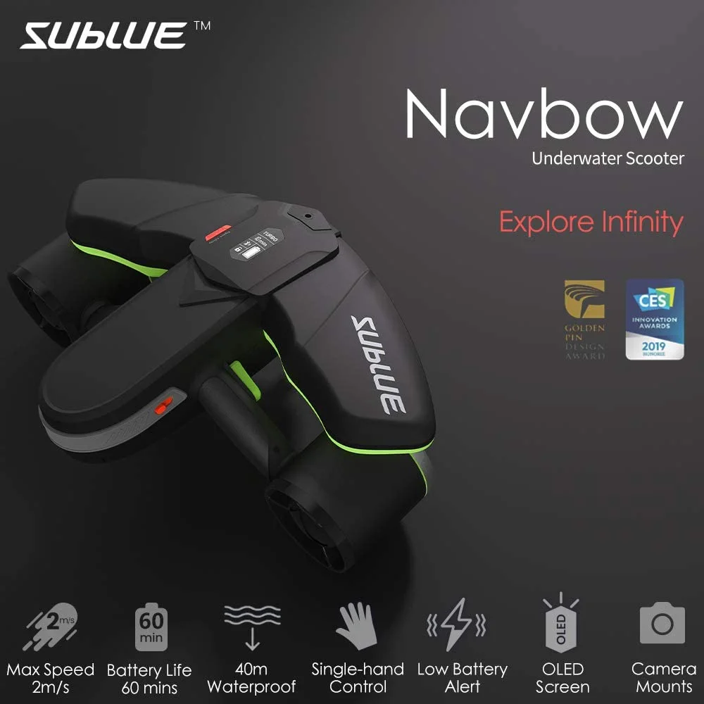 Sublue Navbow skuter laut bawah air 75 menit 4.47mph Motor ganda 40M peralatan menyelam baling-baling bawah air untuk Snorkeling Scuba