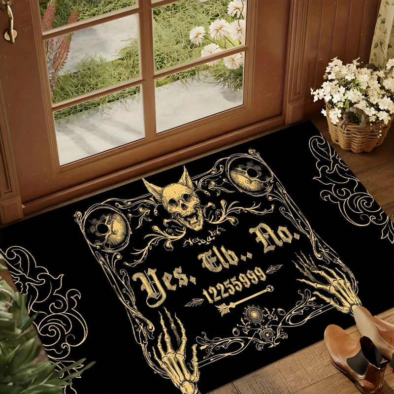 Cute Kissing Cats Doormat Black Orange Puppy Cat Floor Mat Living Room Bedroom Entrance Pet Decor Rug