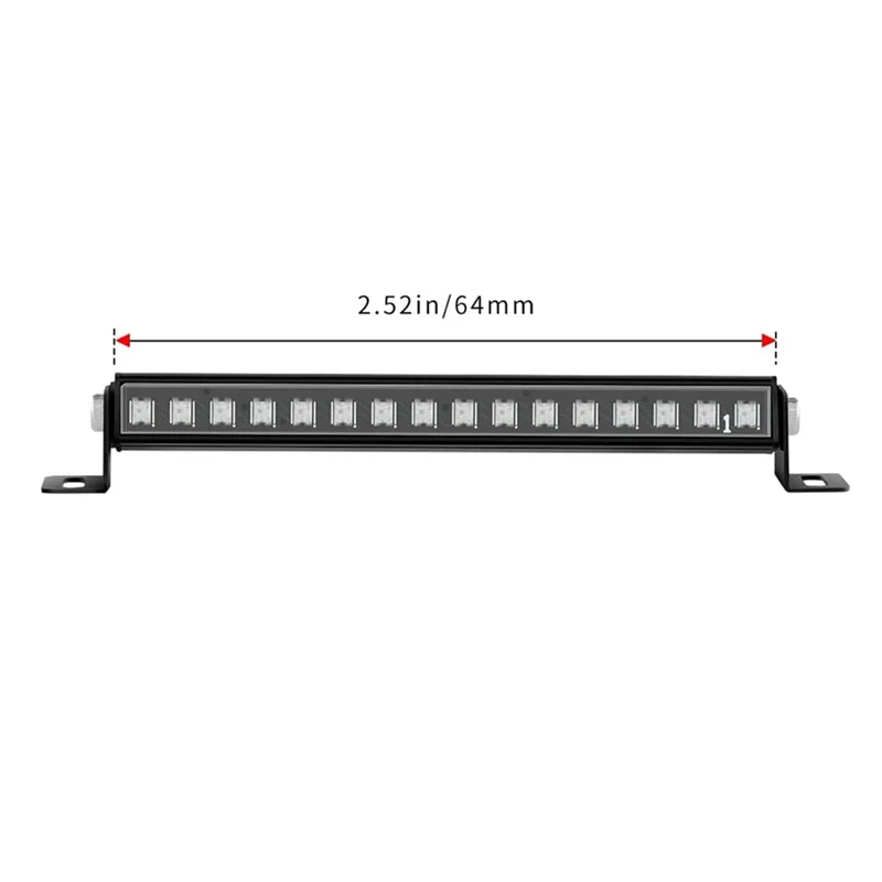 Barra de luz do telhado do metal para RC Crawler, 16 LED, 8 modos, peças de atualização, lâmpada para TRX4M, TRX4-M, 1/18