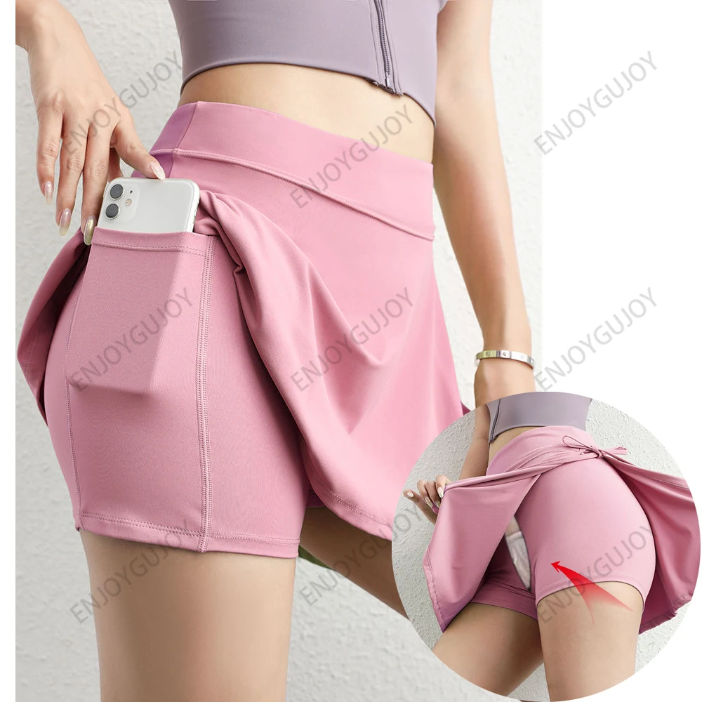 

Fake Two-Piece Side Slit Skirt for Women, Invisible Open Crotch, Outdoor Sex Sports, Yoga Skirts, Tennis Skirt, Hot Girl Fitness