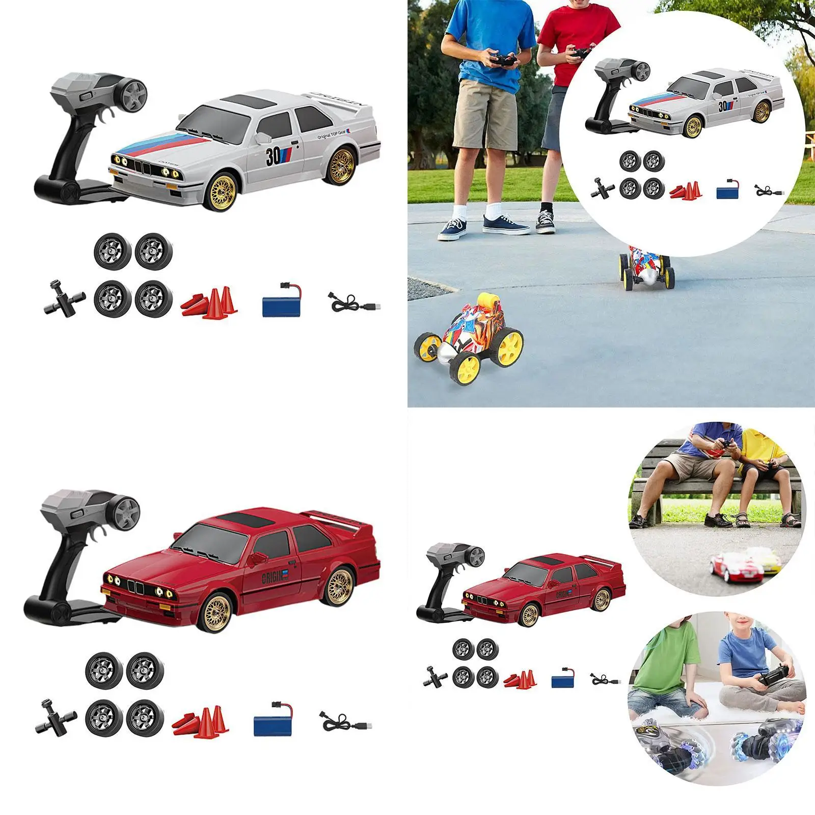 1/16 RC Drift Car 50M Remote Ages 5+ with LED Lights Remote Control Car for Birthday Christmas Festivals Party Favors Present