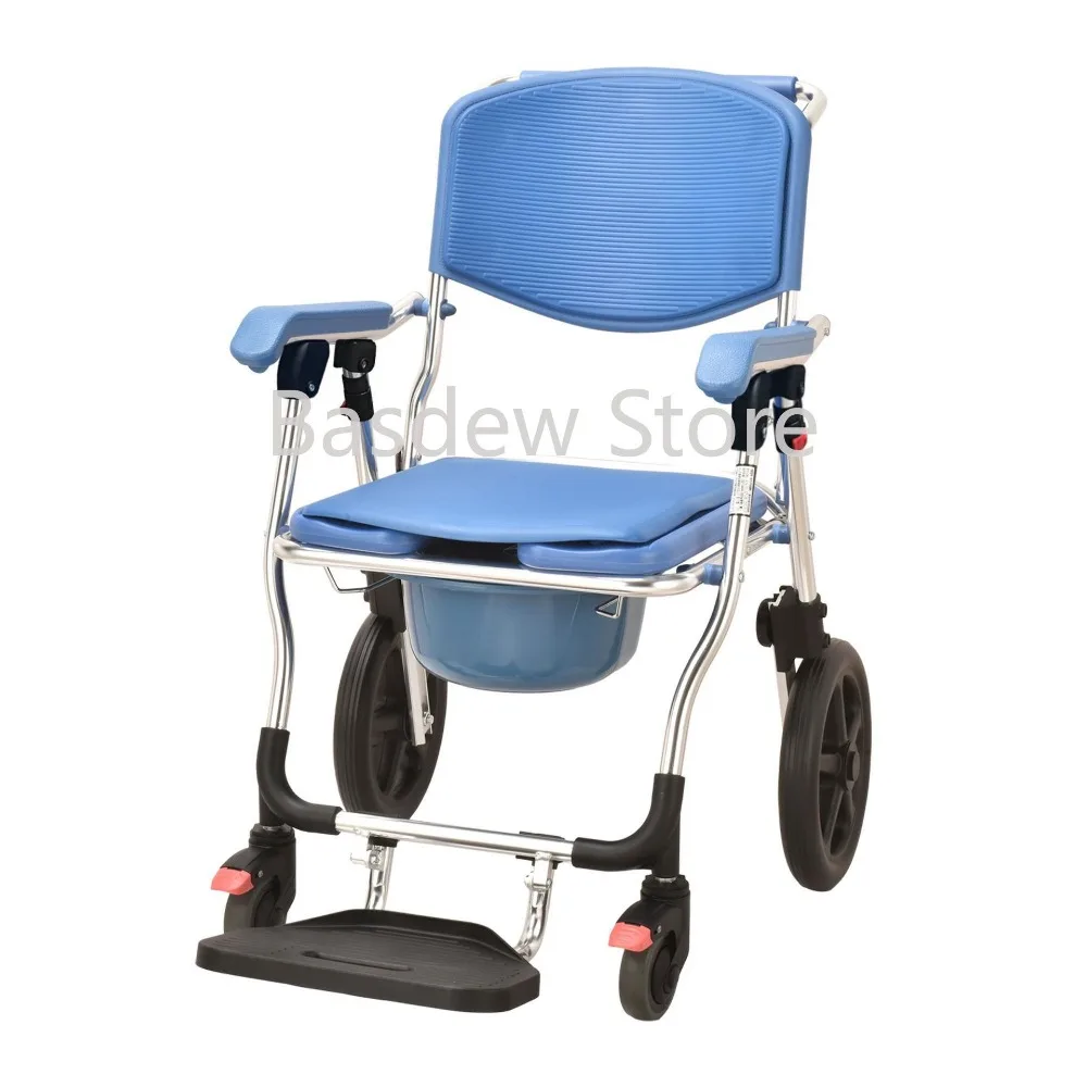 Elderly Potty Seat Bath Chair Standing Bath Chair Bathroom with Wheels Commode Pregnant Women Shower Chair