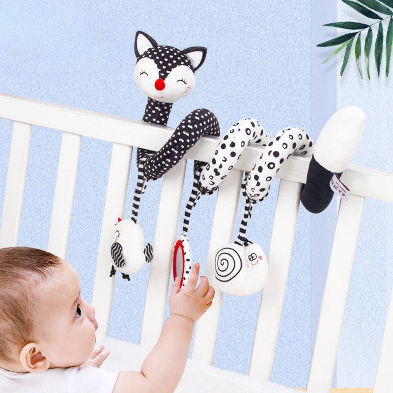 Newborn Black and White Visual Training Soothing Baby Plush Toys Pendant Baby  Toddler Toys