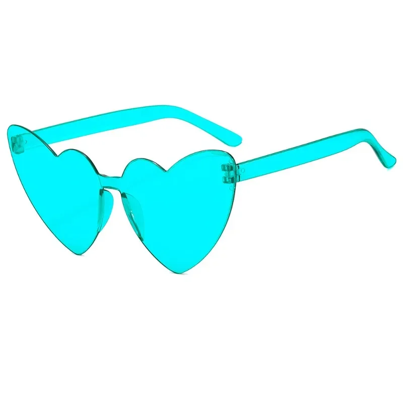 Lunettes de soleil coeur de pêche européennes et américaines, lunettes sans cadre personnalisées, populaires sur Internet, nouveau