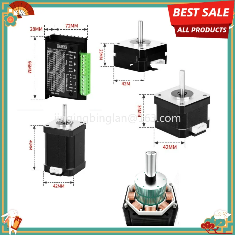 42 Stepper Motor Kit TB6600/DM542 Driver 3D Printing Accessories Writer Motor