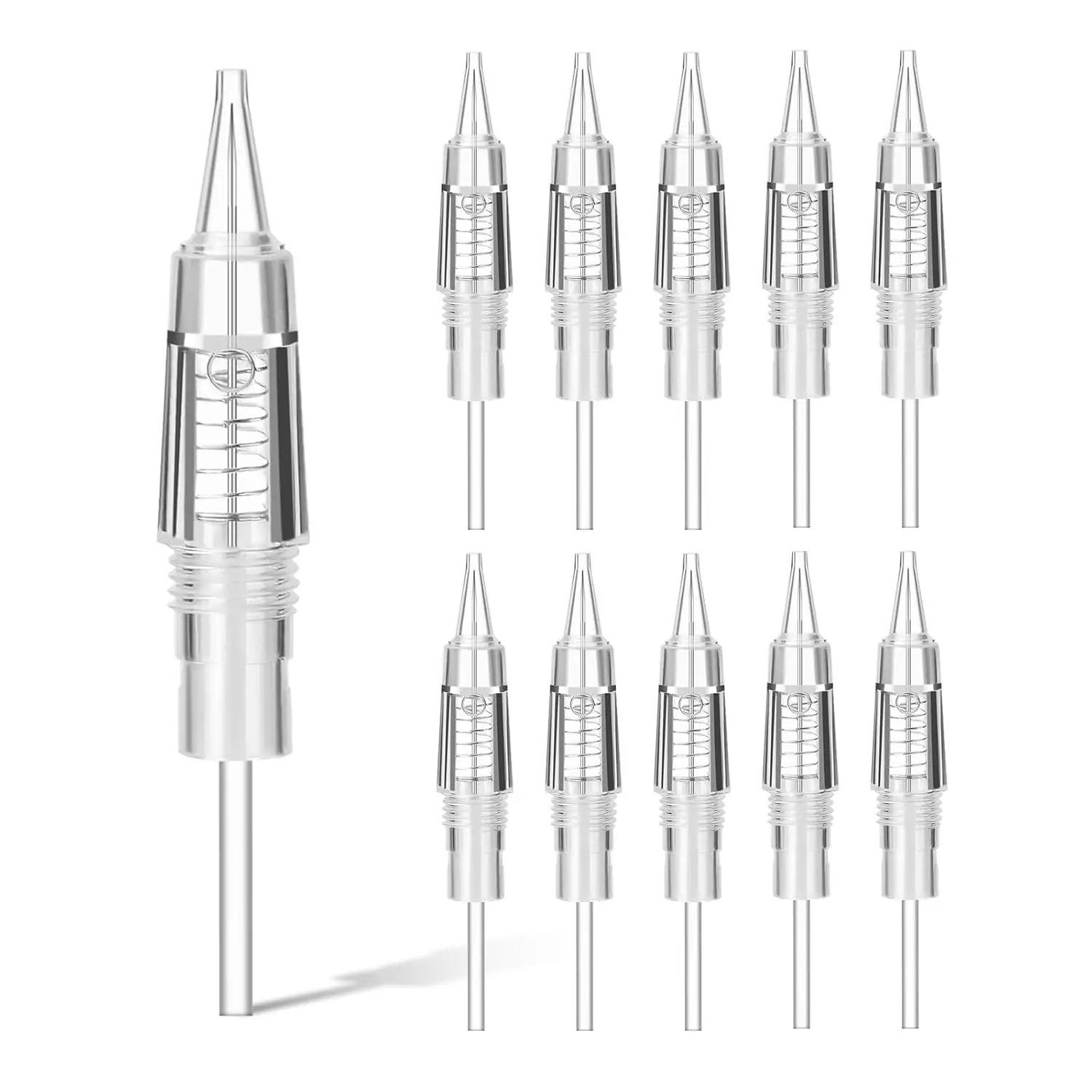 

20PCS Permanent Makeup Clear Tattoo Needle Cartridges for Eyebrow Tattoo Machine Permanent Makeup Disposable Screw Tattoo Needle