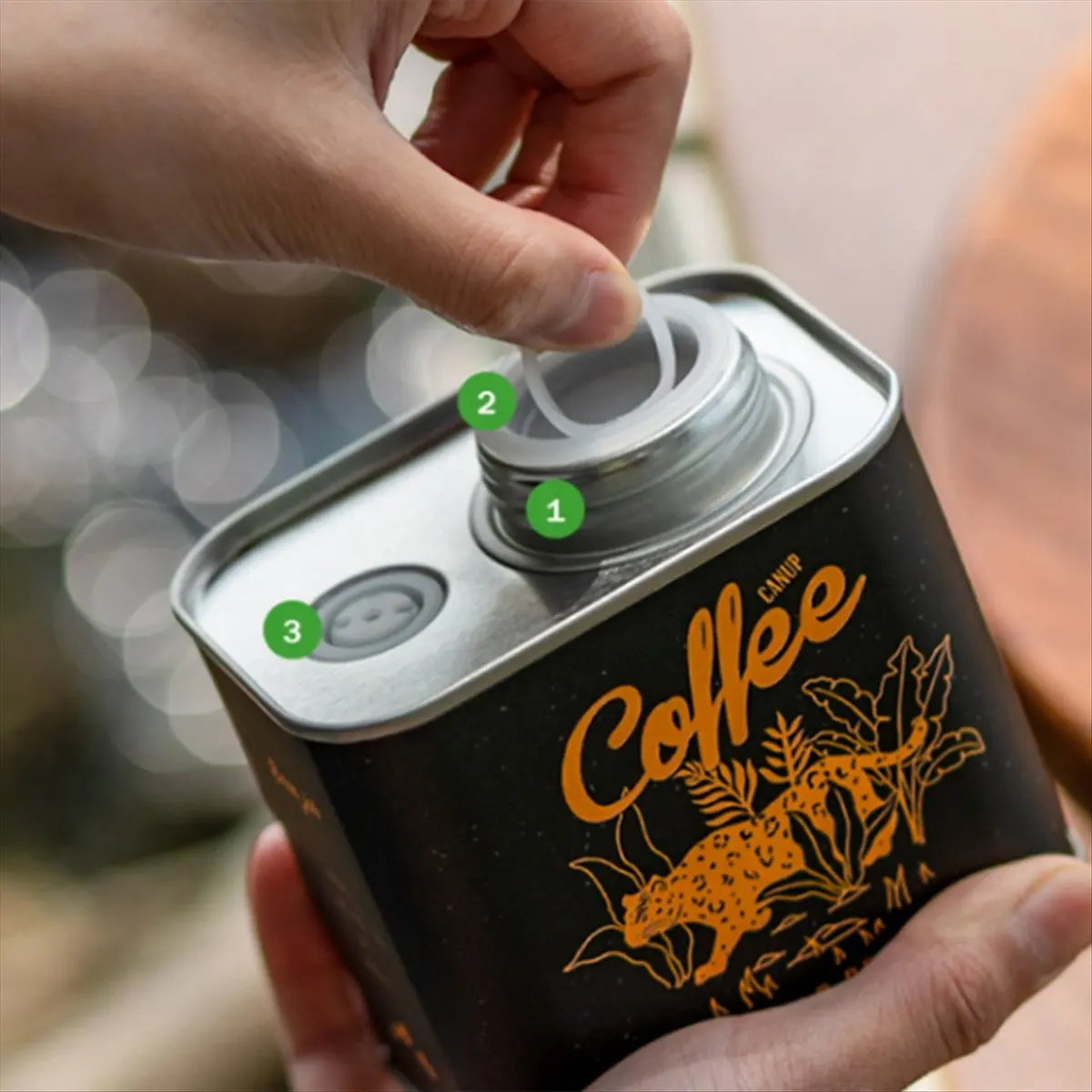 ABPP Coffee Bean Sealed Can Outdoor Camping Tin Box Food Grade Packaging Storage Fresh Breathing Tin Can White