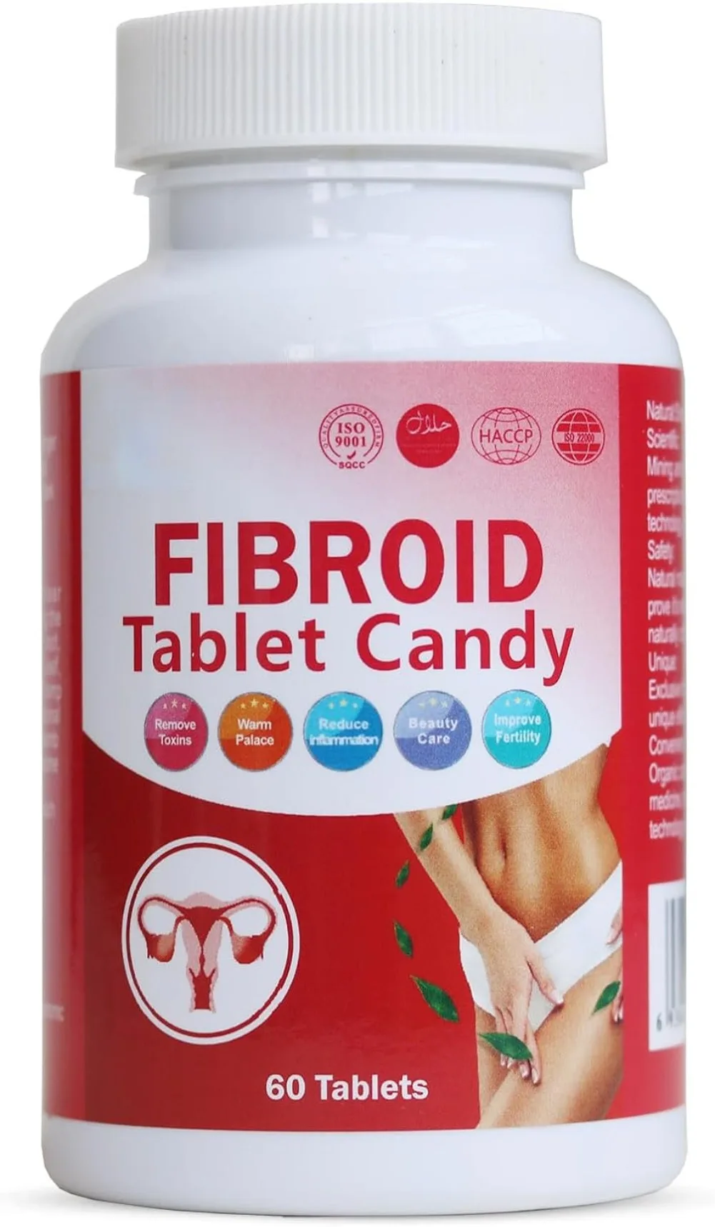 Fibroid Tablet Candy, Naturally Helps in Shrinking Fibroids and Ovarian Cysts, Nutritional Supplements for Ovary & Uterus Clean