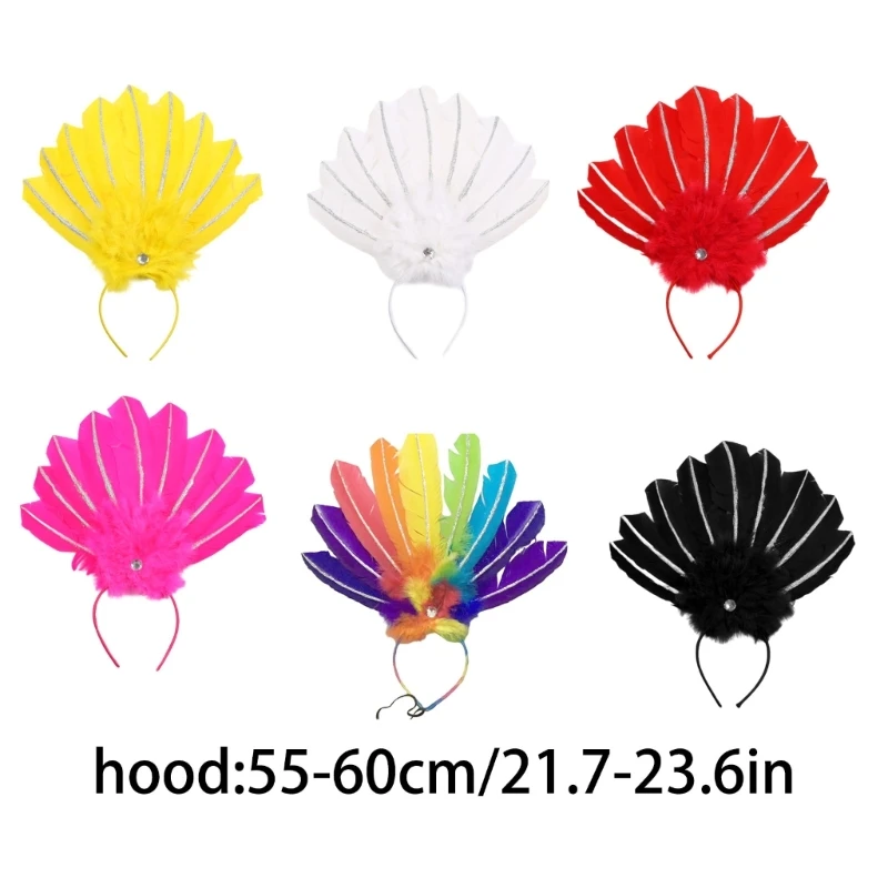 Accesorios para fiesta carnaval, diadema para fiesta Mardi Gras, accesorios para fiesta, diadema plumas coloridas,