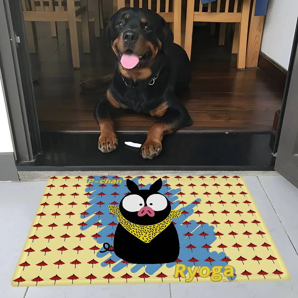 Anime Cute Ranma P Chan Ryogas Pig Bathroom Mat Anti-slip Absorb Water Long Strip Cushion Bedroon Mat Welcome Doormat