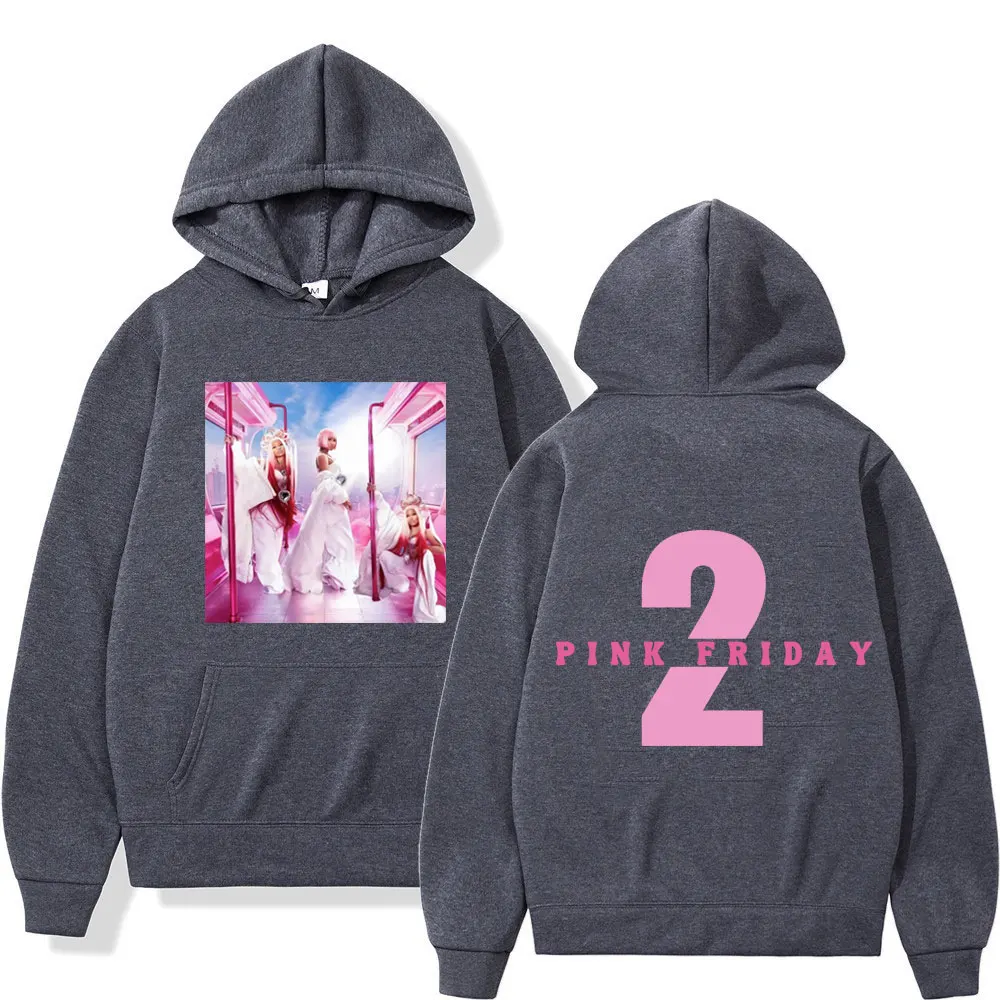 Rapper Nicki Minaj Pink Friday 2 Print Hoodie Men\'s Women\'s Harajuku Fashion Hooded Sweatshirts Hip Hop Y2k Aesthetics Pullovers