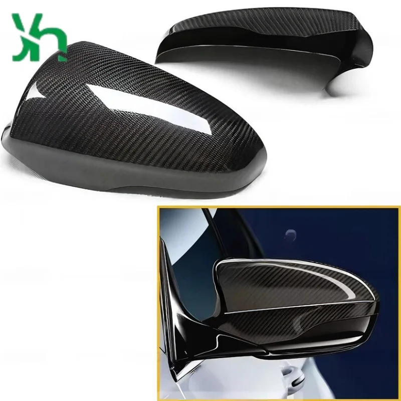 استبدال ألياف الكربون الجافة لسيارات BMW M5 F10 M6 F06 F12 F13 (2012-2016) غطاء الرؤية الخلفية للمرآة الجانبية