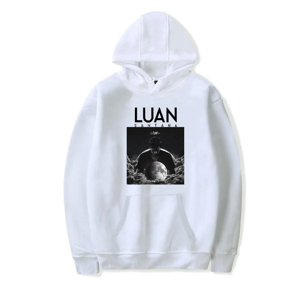 Luan Santana Merch Luan Ao Vivo na Lua Album Hoodie Unisex Casual Printed Long Sleeve Pullovers Streetwear