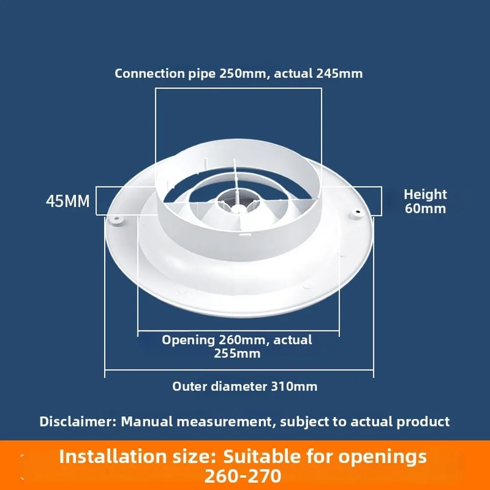 Toilet For Exhaust Vent Rotating Impeller ABS Plastic White Air Circulation Removal Bathroom Ventilator Fan