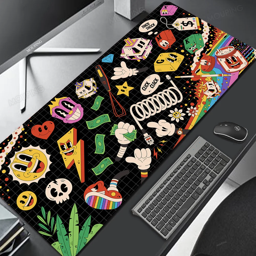 

Black Mousepad Office Gamer Accessorie 900*400mm Keyboard Mats Pad on The Table XXL Pc Mousepad Art Desk Mat Mouse Carpet