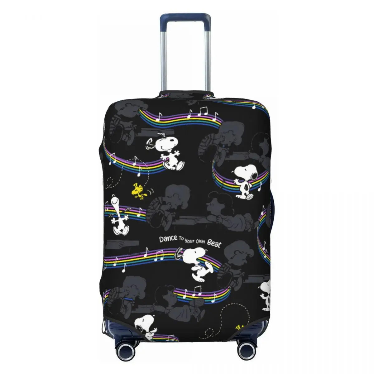 

Snoopy Music Suitcase Cover Washable Beagle Dog Luggage Covers Protector for 18-32 inch