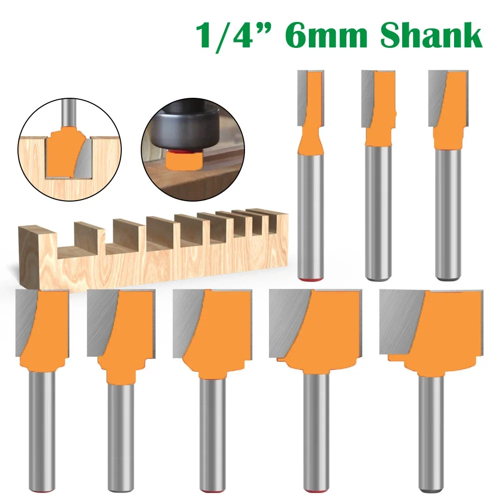 1PC 6MM Shank Milling Cutter Wood Carving Wood Cleaning Bottom Bit Straight Router Bit Clean Milling Cutter Woodworking Bits