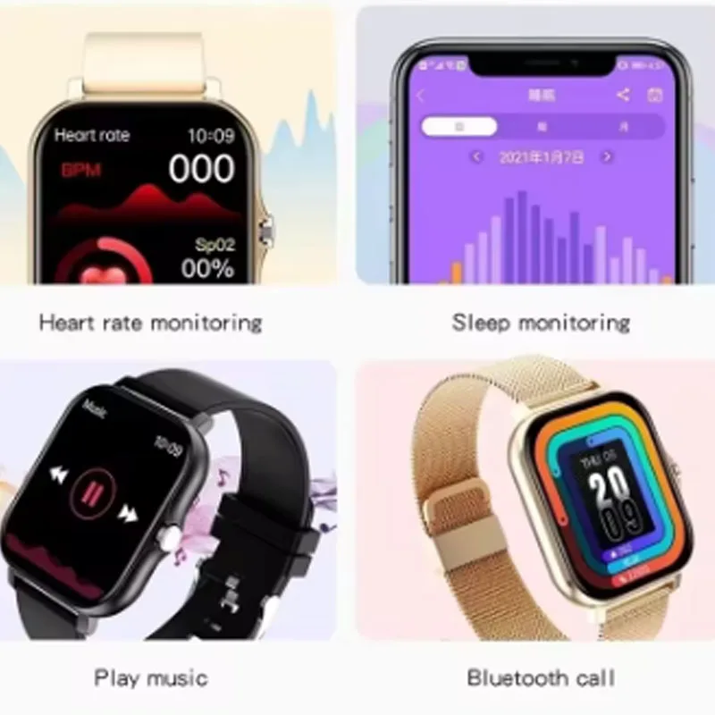 ل OnePlus 10 Pro Ace 2 11 9 Pro ساعة ذكية ضغط الدم مراقب معدل ضربات القلب قياس درجة حرارة الجسم ساعة بلوتوث