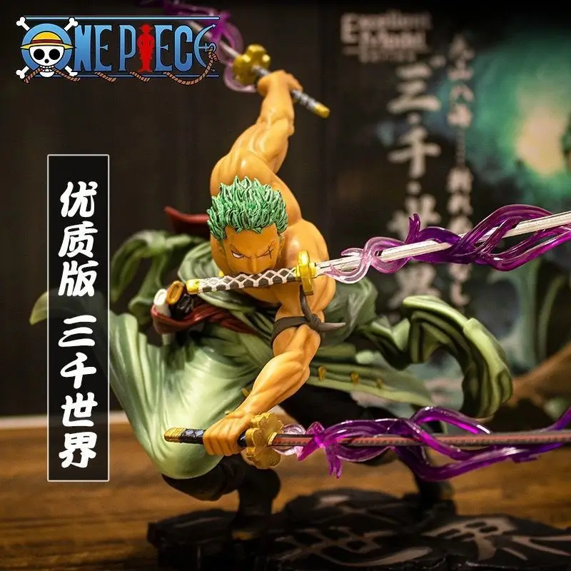 

One Piece 10cm Anime Figure GK Roronoa Zoro Three-blade Sa-maximum Manga Statue Action Figure Collection Model Kid Toy