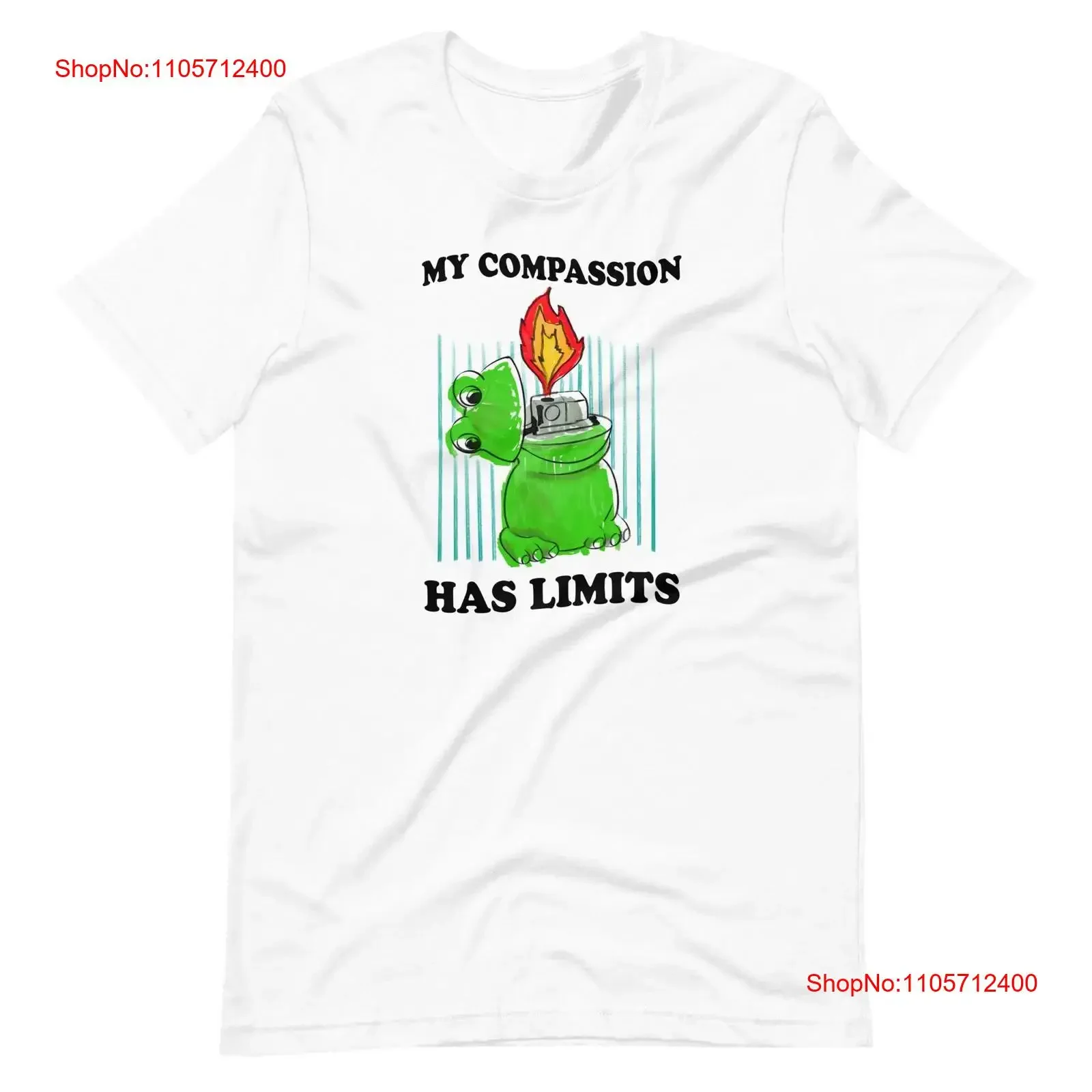 T-shirt « Compassion Has Limits » vintage délavé, doux et polyvalent pour homme, respirant, streetwear extensible pour le quotidien