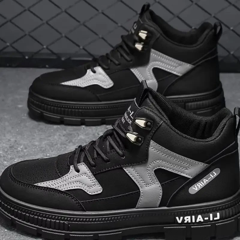 Mens Boots Casual Shoes Winter Leather Designer Luxury Ankle Platform ChelseaCowboy Work Safety Sneakers