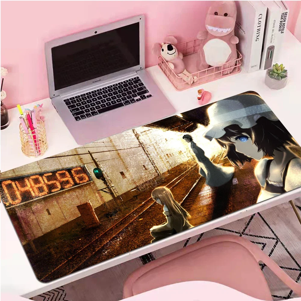 Steins Gate Mouse Rug Pad Xl Mousepad Gamer Carpet Company Keycaps Mause 900 × 400 accessori da scrivania tappetini Anime Sexy Hot Cute Big