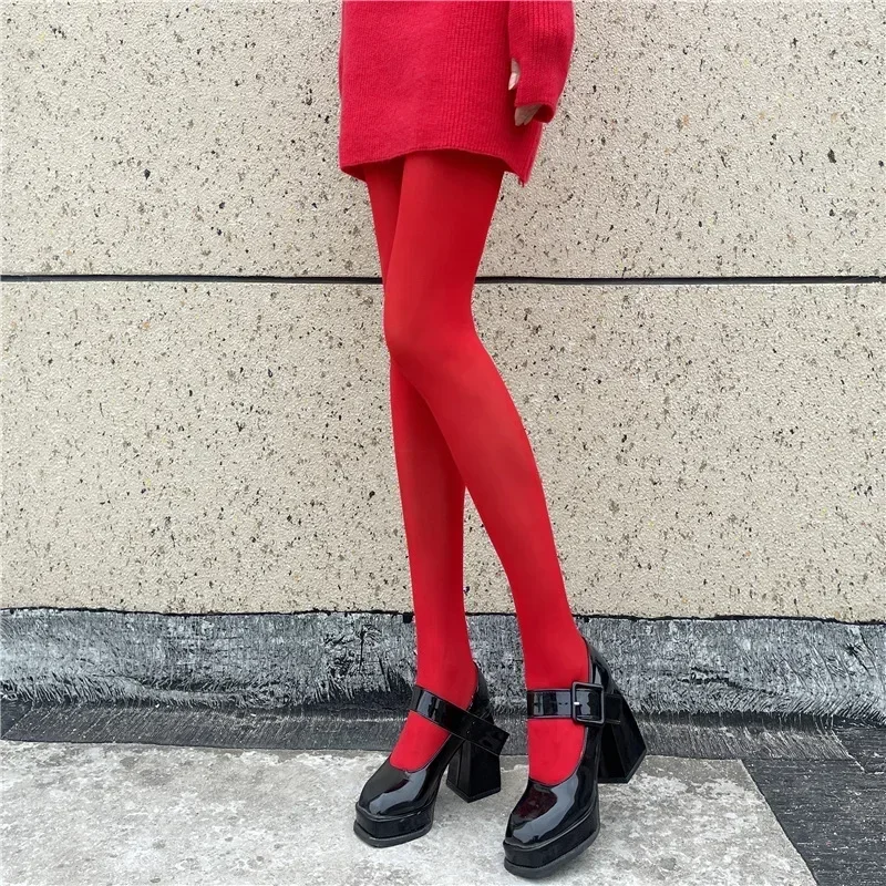 2024 New Women Sexy Red Bottomed Pantyhose Year Red Socks Anti-hook Silk Stockings Christmas Gift Velvet Tights Wedding Leggings