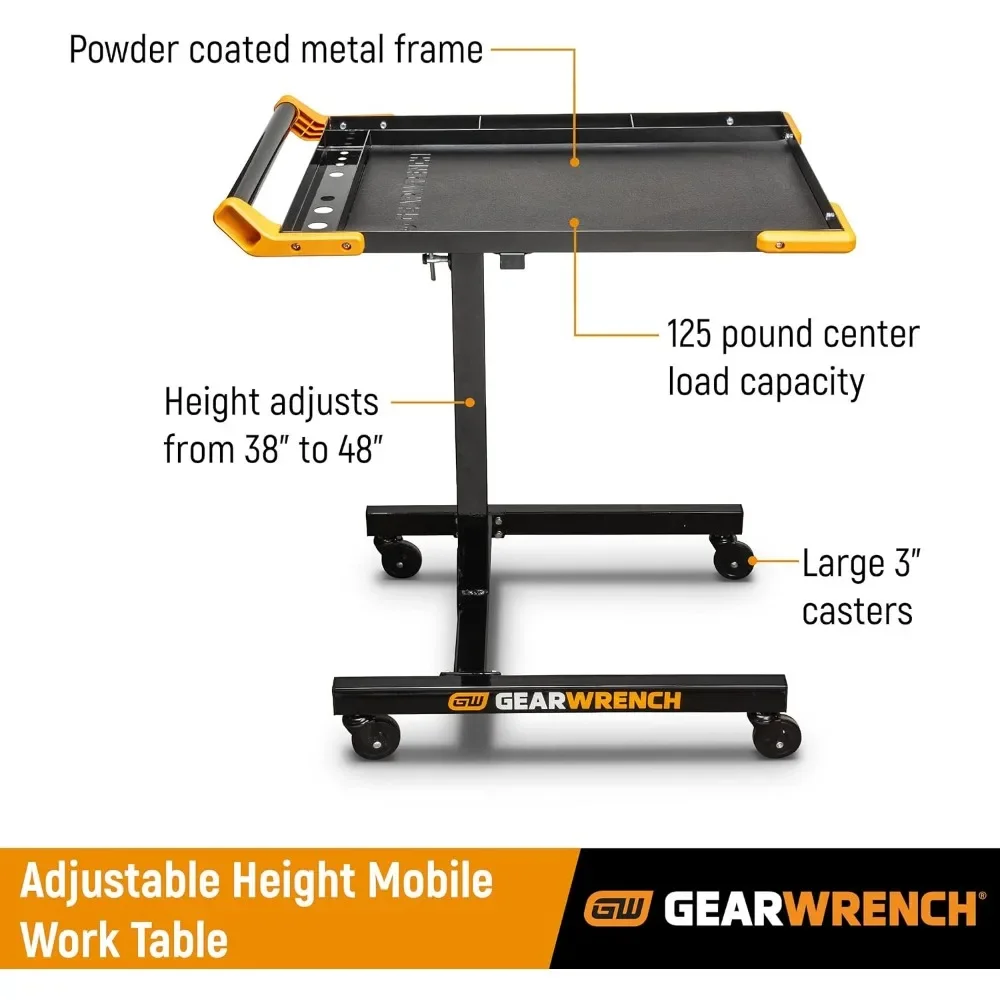 GEARWRENCH Adjustable Height Mobile Work Table 35 To 48