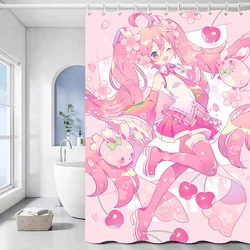 European Bath Curtain for Bathroom Accessories Set H-Hatsune Miku Shower Curtain Waterproof Fabric Bathroom Curtains Sets the