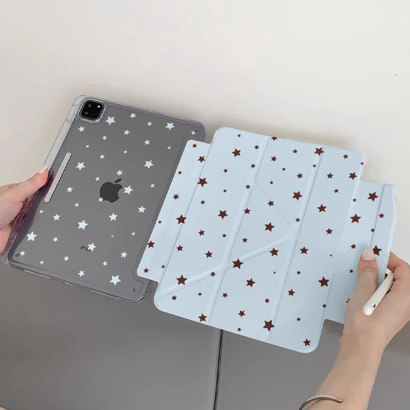

Новый синий чехол Y-Fold с полноэкранным дизайном и звездами для iPad 11/Air 7/6/5/10.9” и Mini 7 - противоударный чехол с отделением для стилуса и акриловой задней панелью