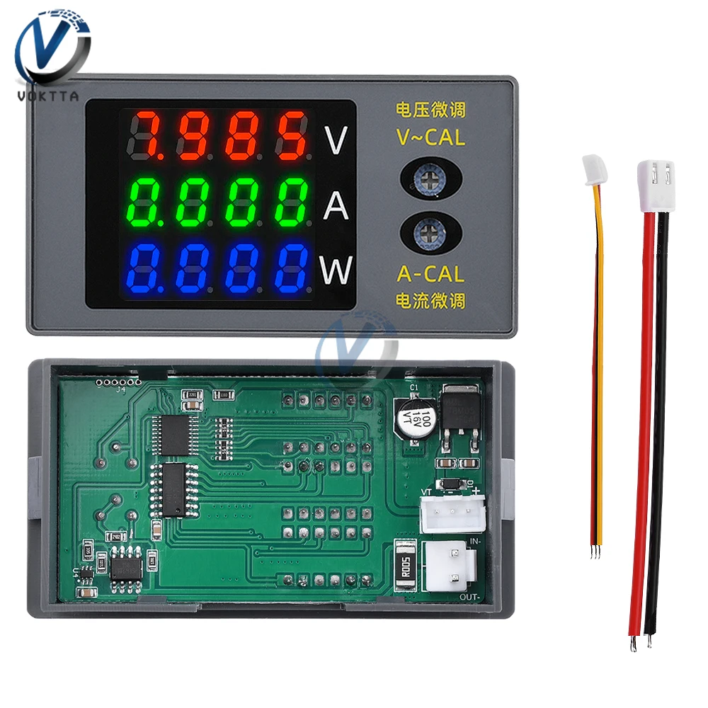 DC730 Digital Voltmeter Ammeter Wattmeter 4-digit Voltage Current Meter Power Meter Voltage Tester Detector DC 0-100V 10A 1000W