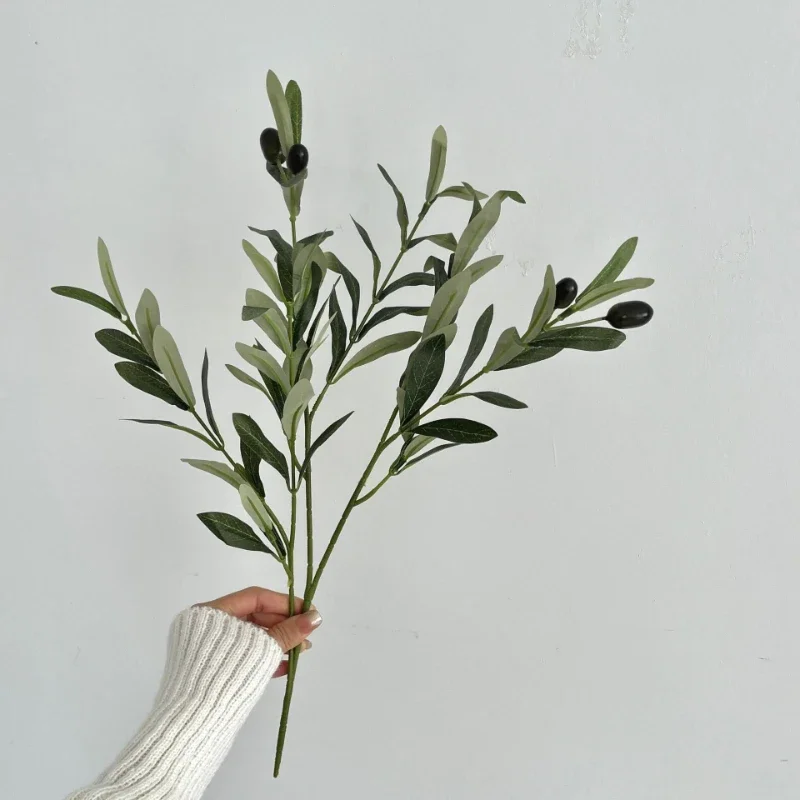 4 fork Artificial Olive Leaf Home Decoration Olive Branch Artificial Green Plant Flower Arrangement Photography Prop