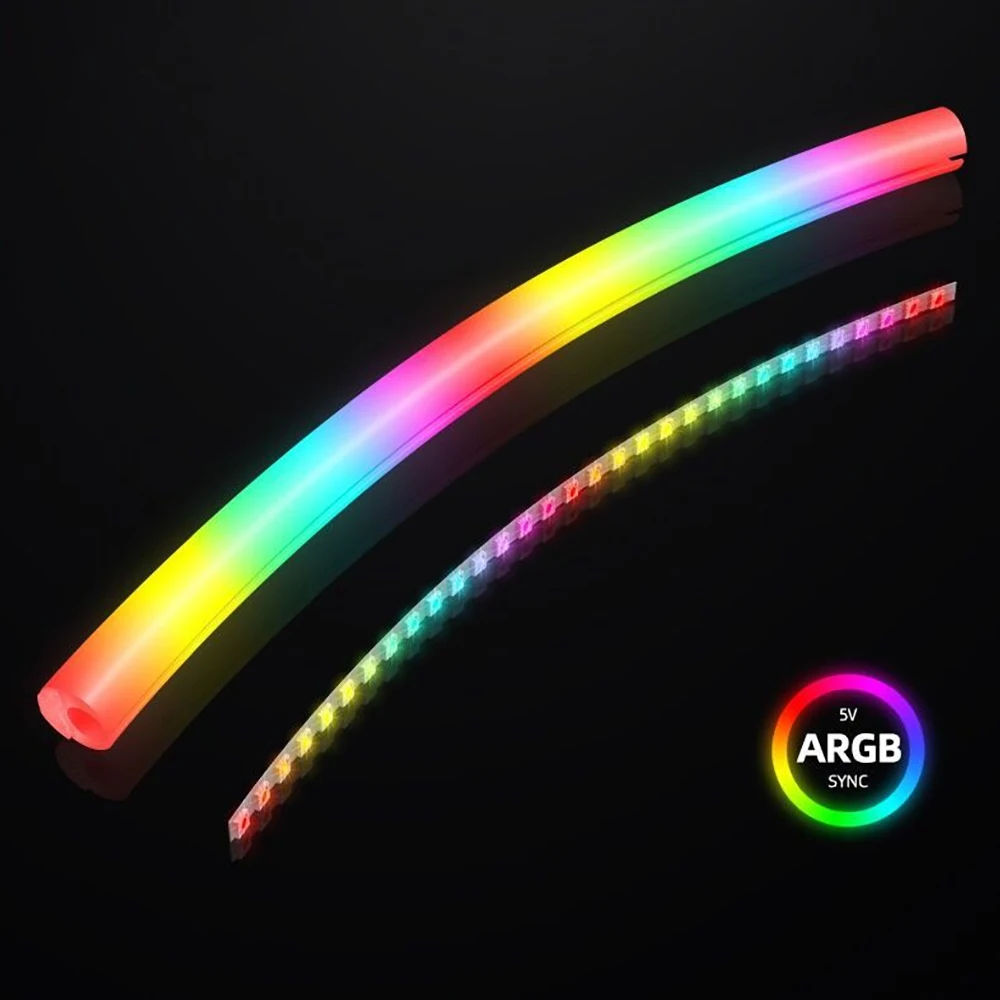 1PCS Silicone Soft Tube ARGB Vest Water Cooling Kit 5V 3Pin ARGB Aura Sync Luminous Sleeve Flexible Hose Pipe PC Case Decoration