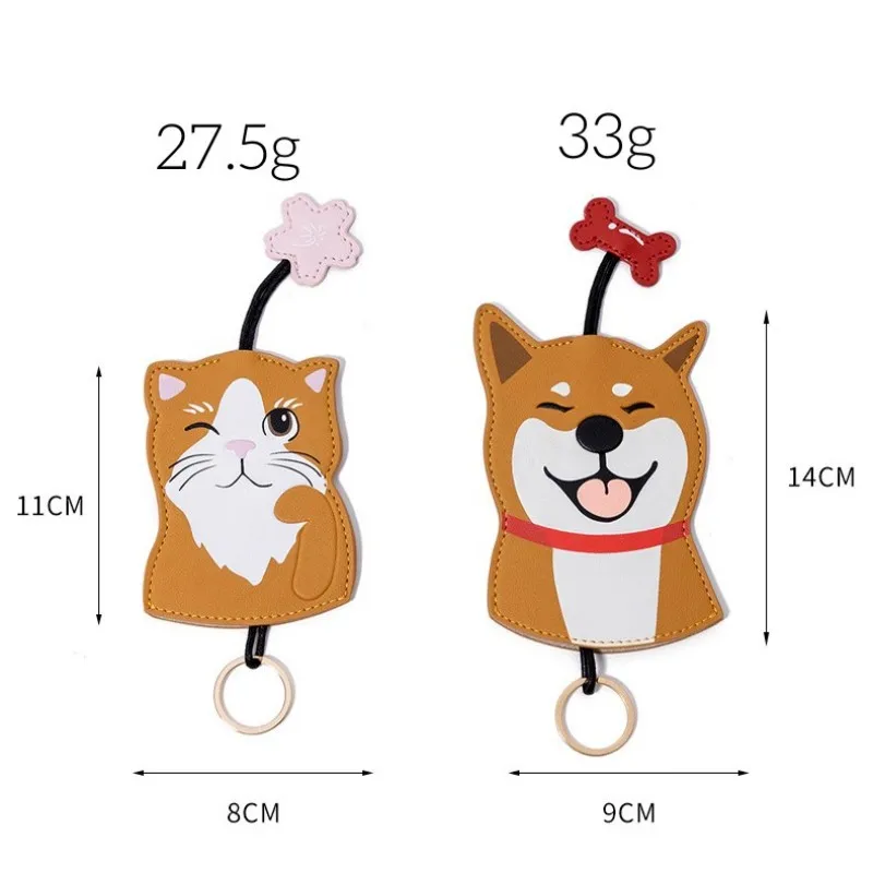 Lovely Cat Shiba Inu Unisex Pull Type Key Bag PU Leather Key Wallets Housekeepers Car Key Holder Case New Leather Keychain Pouch