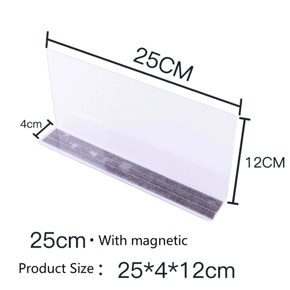 L-shape Commodities Separator Merchandise Guard Strip Supermarket Pvc Magnetic Clear Shelf Divider
