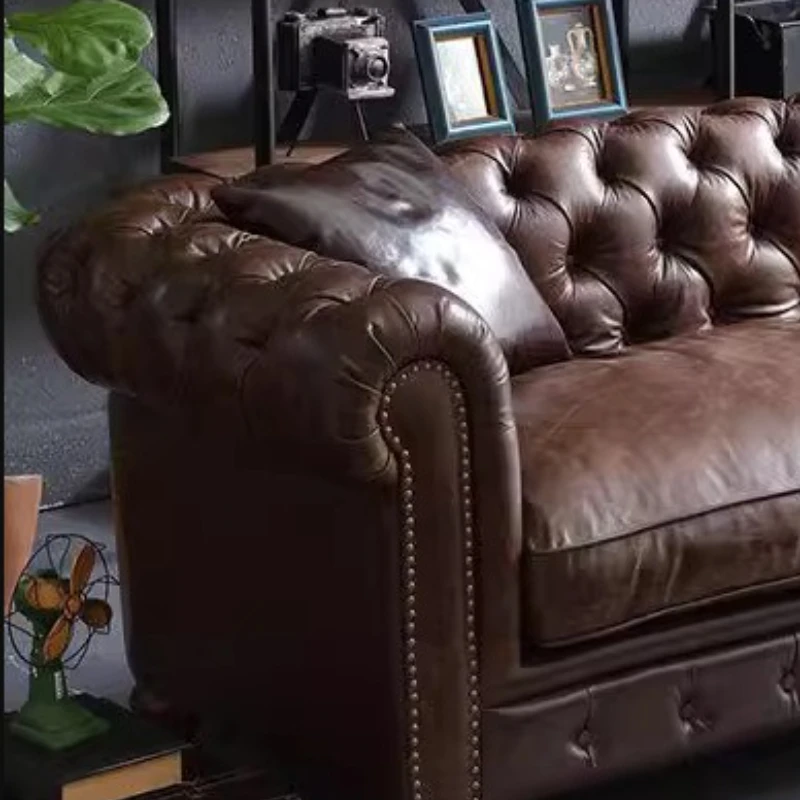 أرائك حديثة بسيطة أثاث منزلي إيطالي أرائك ترفيهية لغرفة المعيشة أثاث من الجلد الصناعي المريح El Sofá MHSF #3