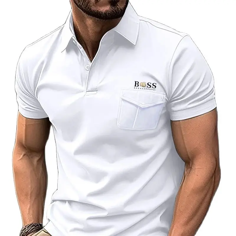 

2024 New Men's Solid Color Casual Fashion Short Sleeved POLO Shirt Spring/Summer Comfortable And Breathable Top