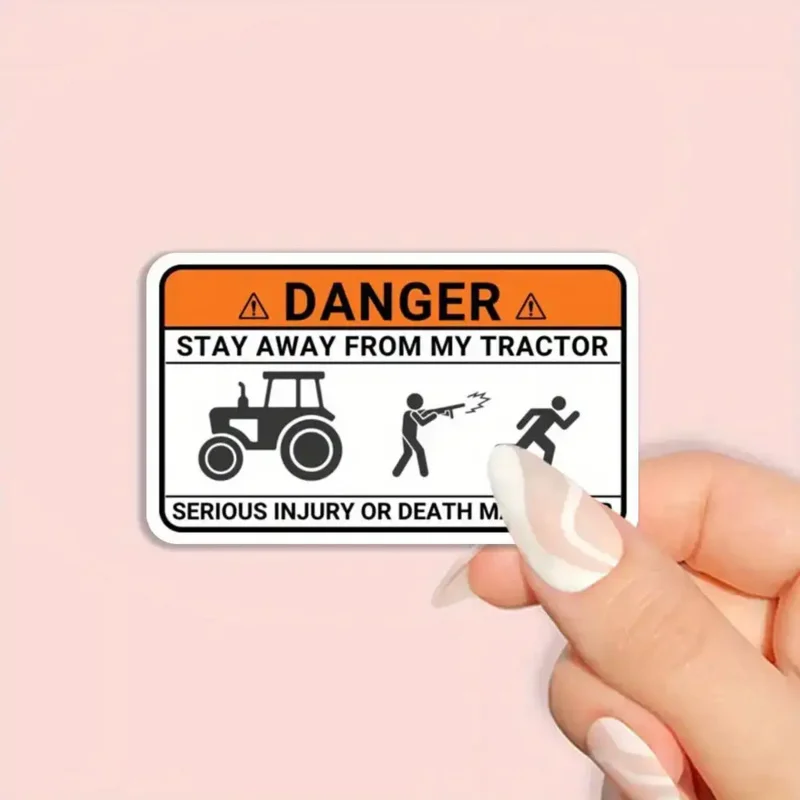 6Fun Farm Safety Warning Sticker - Tractor and Farmer Design