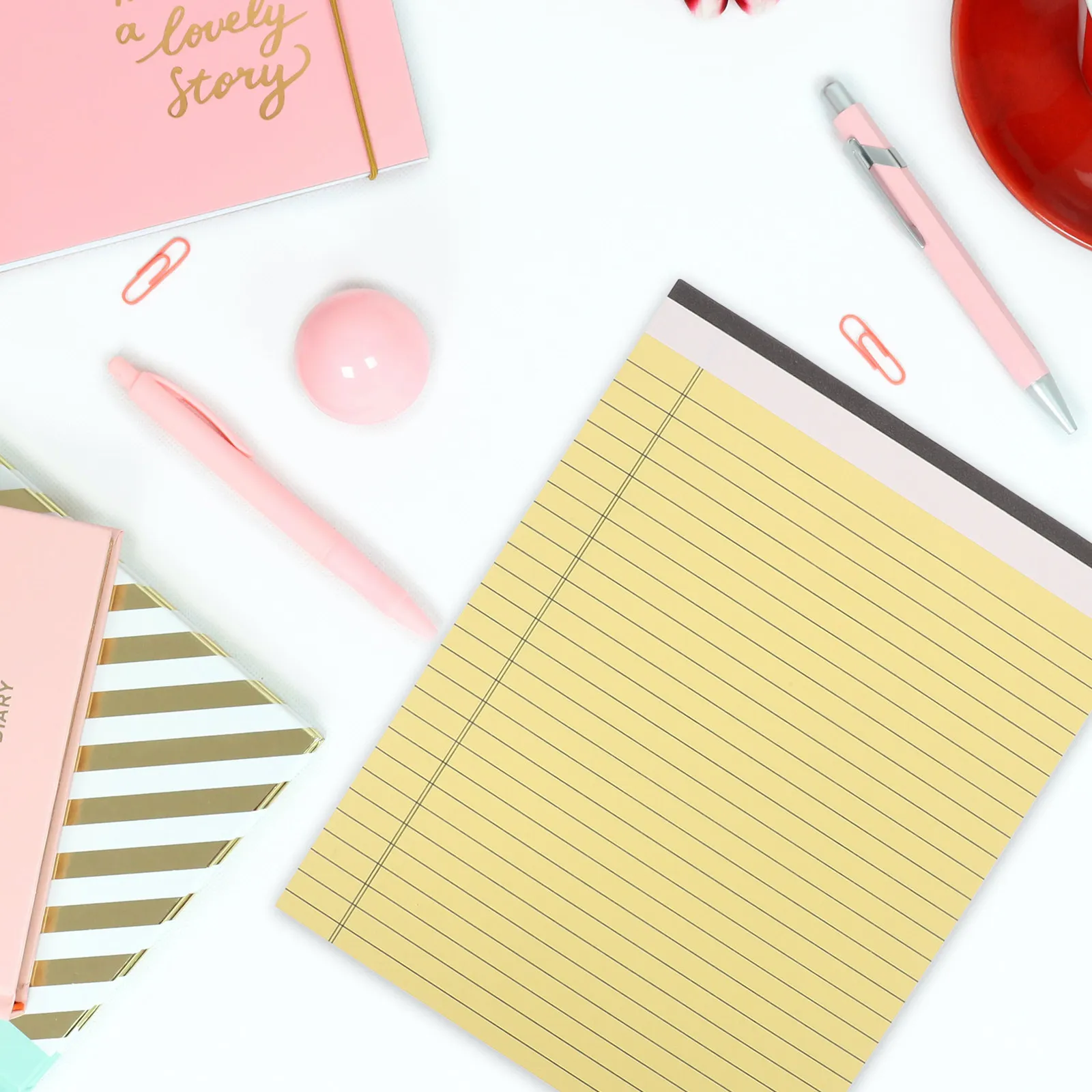 10Pcs Legal Notepads Yellow Paper 203x280mm Double-Sided 30 Pages Each for School Office Note-Taking Daily Organizers