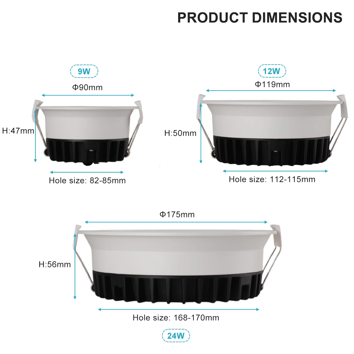 Recessed Anti-glare LED Ceiling Lamp Dimmable Aluminum Downlight  Bedroom Kitchen Living Room Narrow Border Spot Light