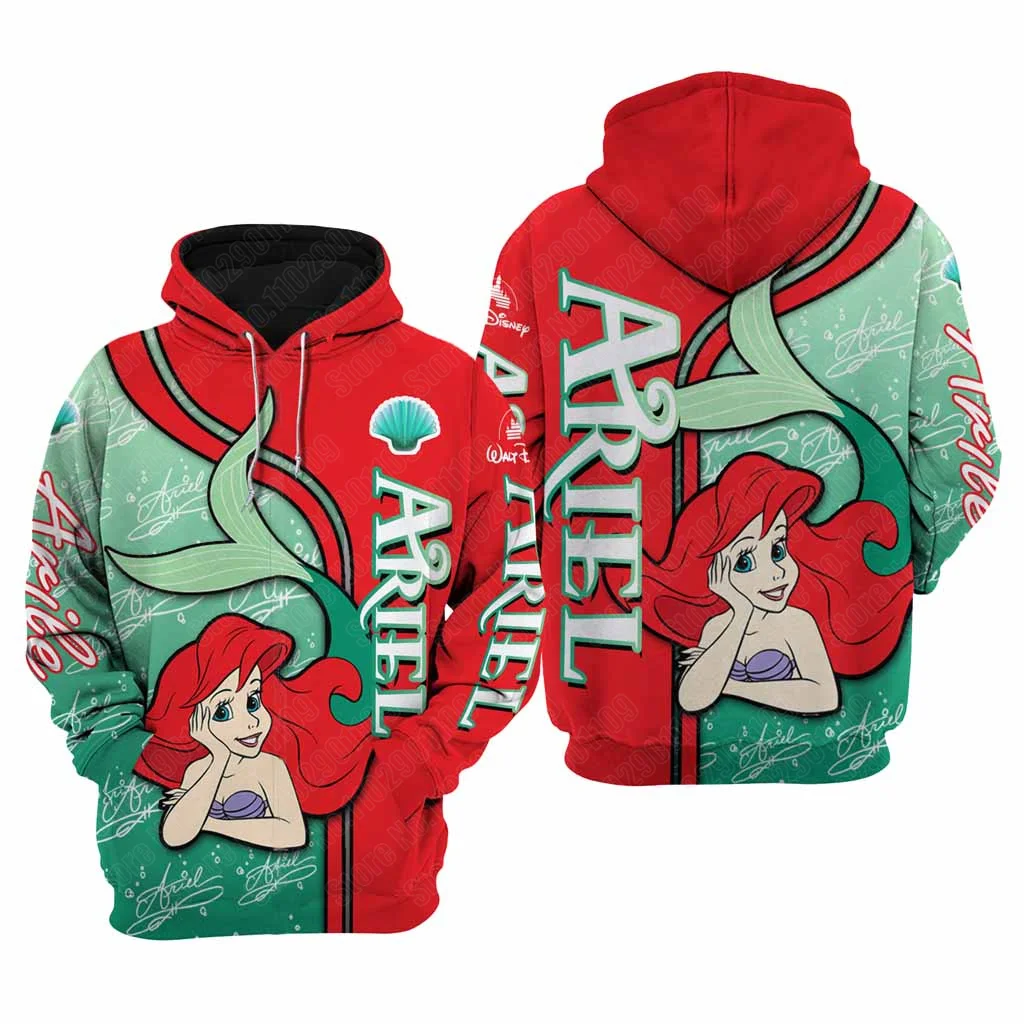 Ariel the Mermaid  cartoon men women 3D Print High quality Fleece Zipper/ Hoodies Pullover Tops dropshipping