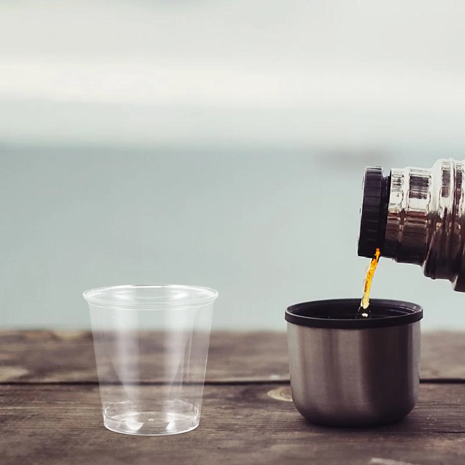 

100 pcs Clear Plastic Cups 30Ml Disposable Beer Cups Crystal Party Drinking Tumblers For Wedding Halloween Ice Cream Juice Cold