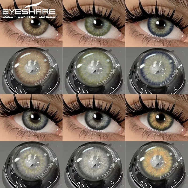 EYESHARE 1 Paar bunte Kontaktlinsen für Augen, modische blaue Linsen, grüne Kontaktlinsen, jährliche braune Augenlinsen, graue Linsen