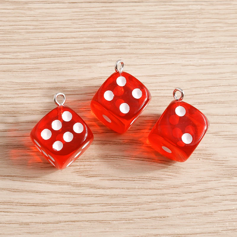 10 Stück 14x14mm Niedliche Würfel-Anhänger in Bonbonfarben für Schmuckherstellung, Ohrhänger, Halsketten, Ohrringe, DIY-Bastelzubehör – Detail 10