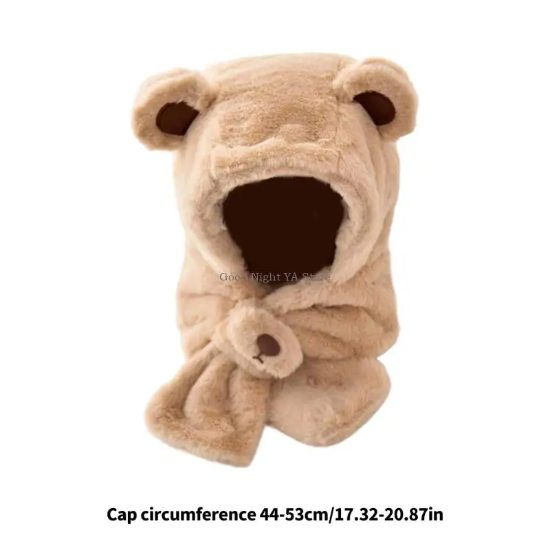 chapeu-infantil-com-para-orelha-e-lenco-peludo-gorros-pelucia-macios-para-meninos-e-meninas