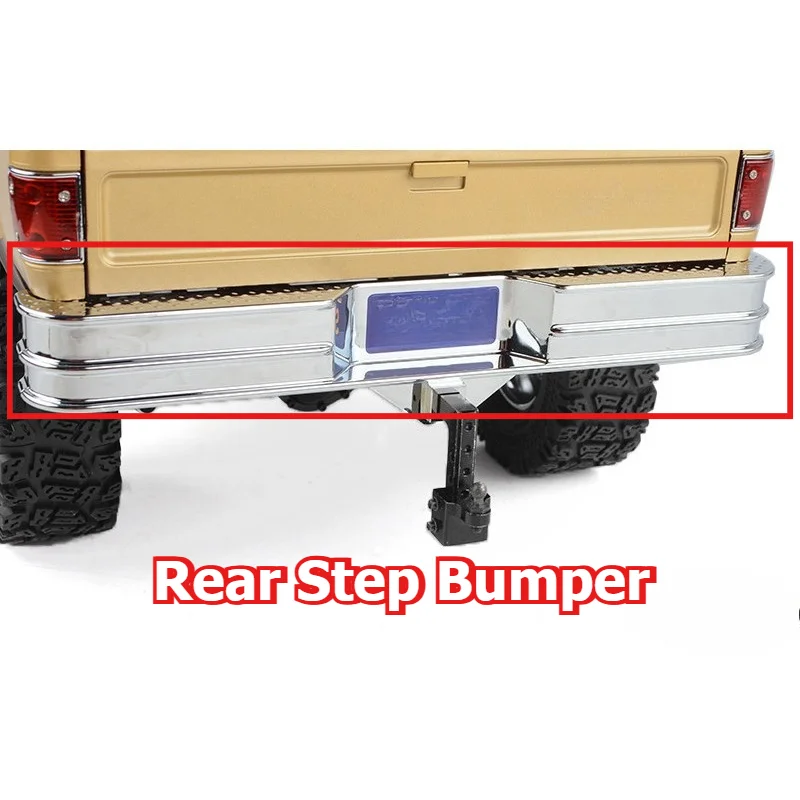 RC Crawler Hobby Accessories Simulation Chrome Rear Step Bumper custom size for 1/10 Scale RC4WD Z B0023 K10 Model Decor Parts