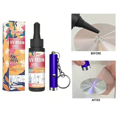 60g UV Epoxy Resin Glue DIY Jewelry Making High Transparency Quick-Drying High Hardness Glue UV Lamp Pen Kit DIY Crafts Decor