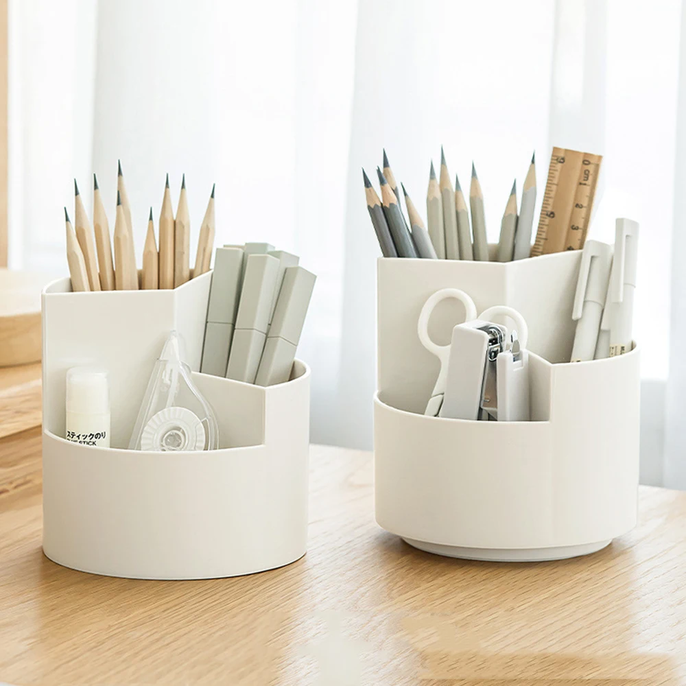 Simples Pen Holder Adequado para Desktop, Storage Bucket, Material de Escritório, Dormitório, 1Pc