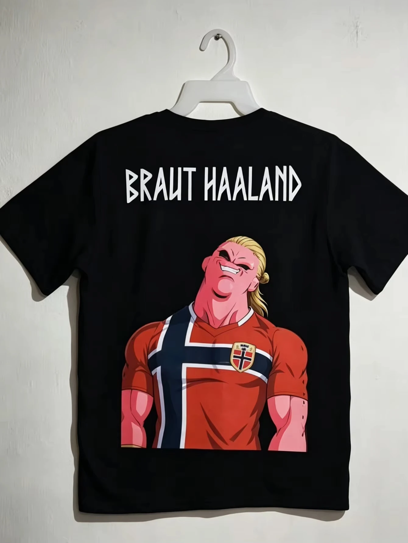 Erling Haaland Norway Funny Majin Buu Graphic T Shirt Men Football Soccer Cartoon Tee Men's and Women's Streetwear T-shirt